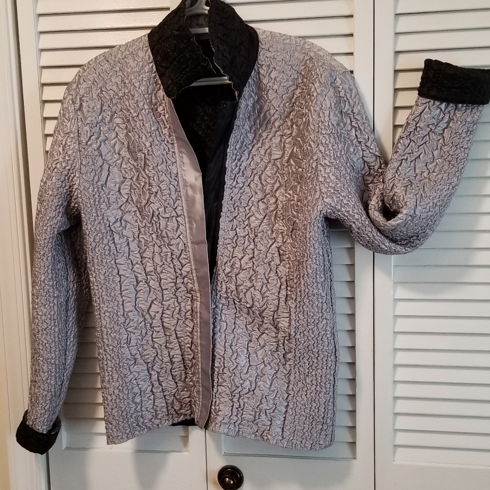Reversible Black/Silver Puffy Jacket